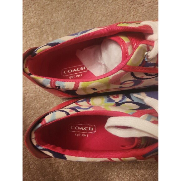 Coach Barrett Poppy Multicolored Multiprint Sneakers Size 10 - Picture 6 of 10
